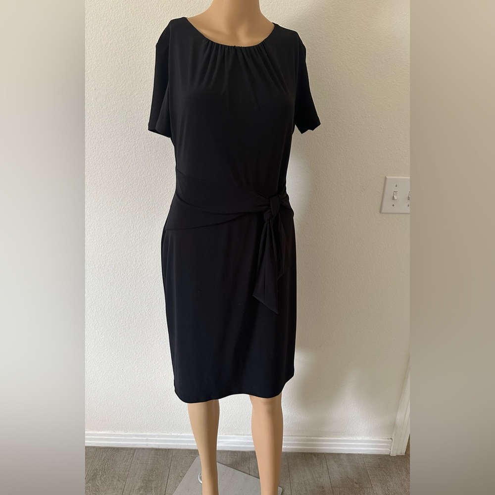 Ralph Lauren Black Sheath Mini Dress Crew Neck Short Sleeve